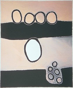 größeres Bild im neuen Fenster. Abb. 8: Paddy Bedford, Cockatoo Dreaming, 2002, Ocker und Pigment auf Leinwand, 180 x 150 cm; abgedruckt in: Museum of Contemporary Art (Hg.): Paddy Bedford, Sydney 2006, S. 85