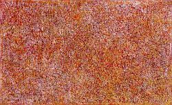 Gracie Morton Ngale, Anwekety Country, 1999, synthetic polymer paint on canvas, 150,5 x 91,5 cm, printed in: Aboriginal Art Galerie Bähr (ed.): Das Verborgene im Sichtbaren. The Unseen in Scene, 2nd. Edn., Speyer 2002, exh. cat., p. 30